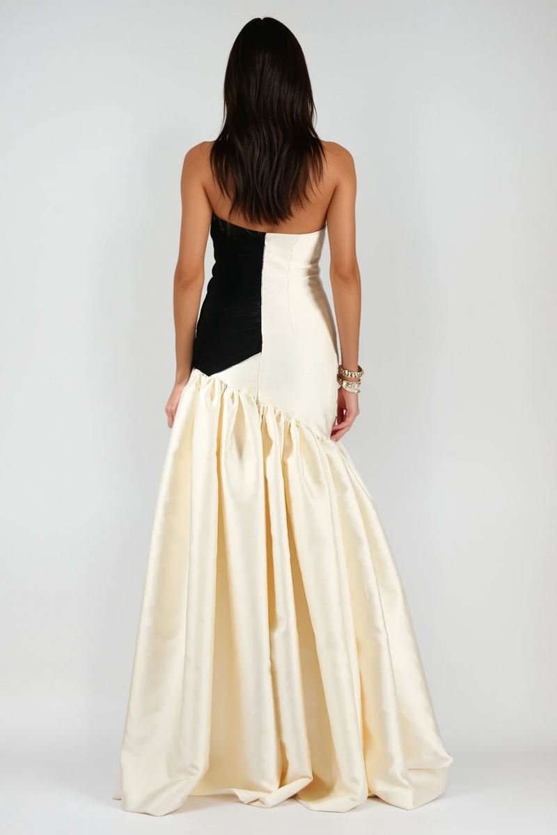 sara Satin Braided Rope Maxi Dress