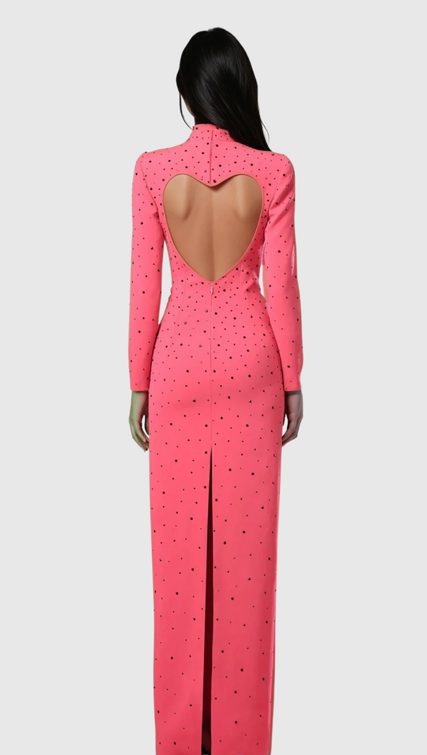 AIIZIE BERENICE HEART CUTOUT LONG SLEEVE MAXI DRESS - product image