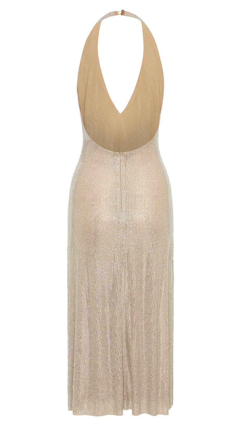 ABITO MIDI CON SCOLLO ALL'AMERICANO E DIAMANTI