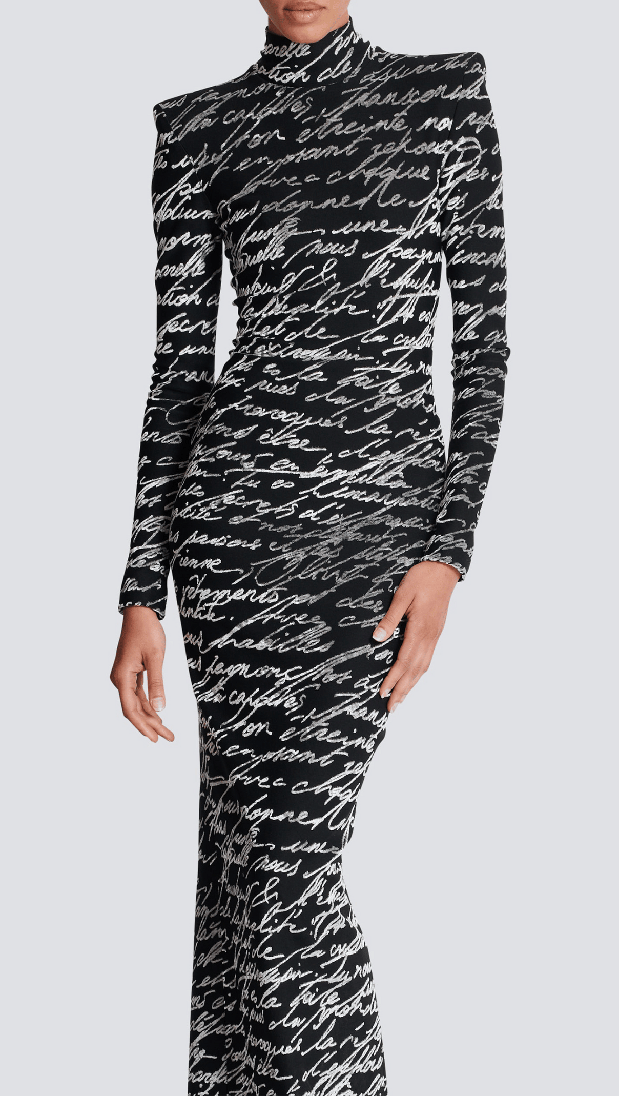 AIIZIE BEXLEY PRINT VELVET LONG SLEEVE MAXI DRESS - product image