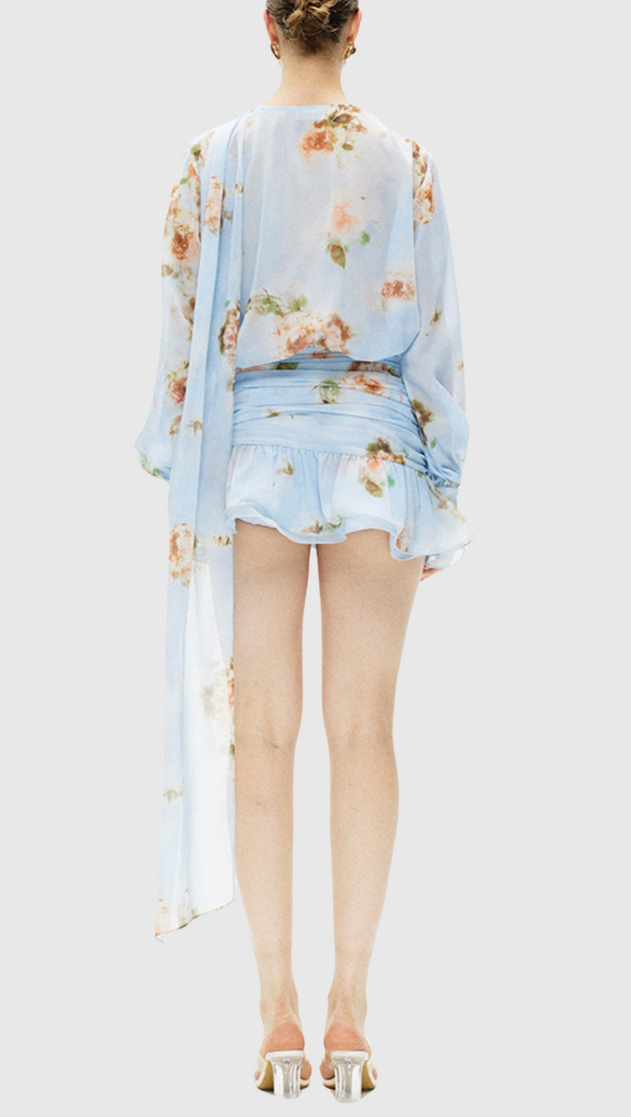 BHAKTI FLORAL CHIFFON RUFFLE MINI DRESS