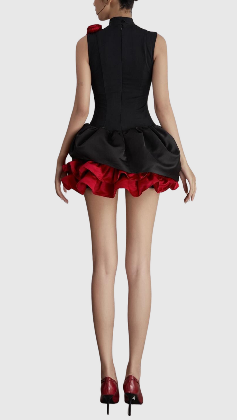 CRISTIANO FLOWER APPLIQUÉ MINI DRESS