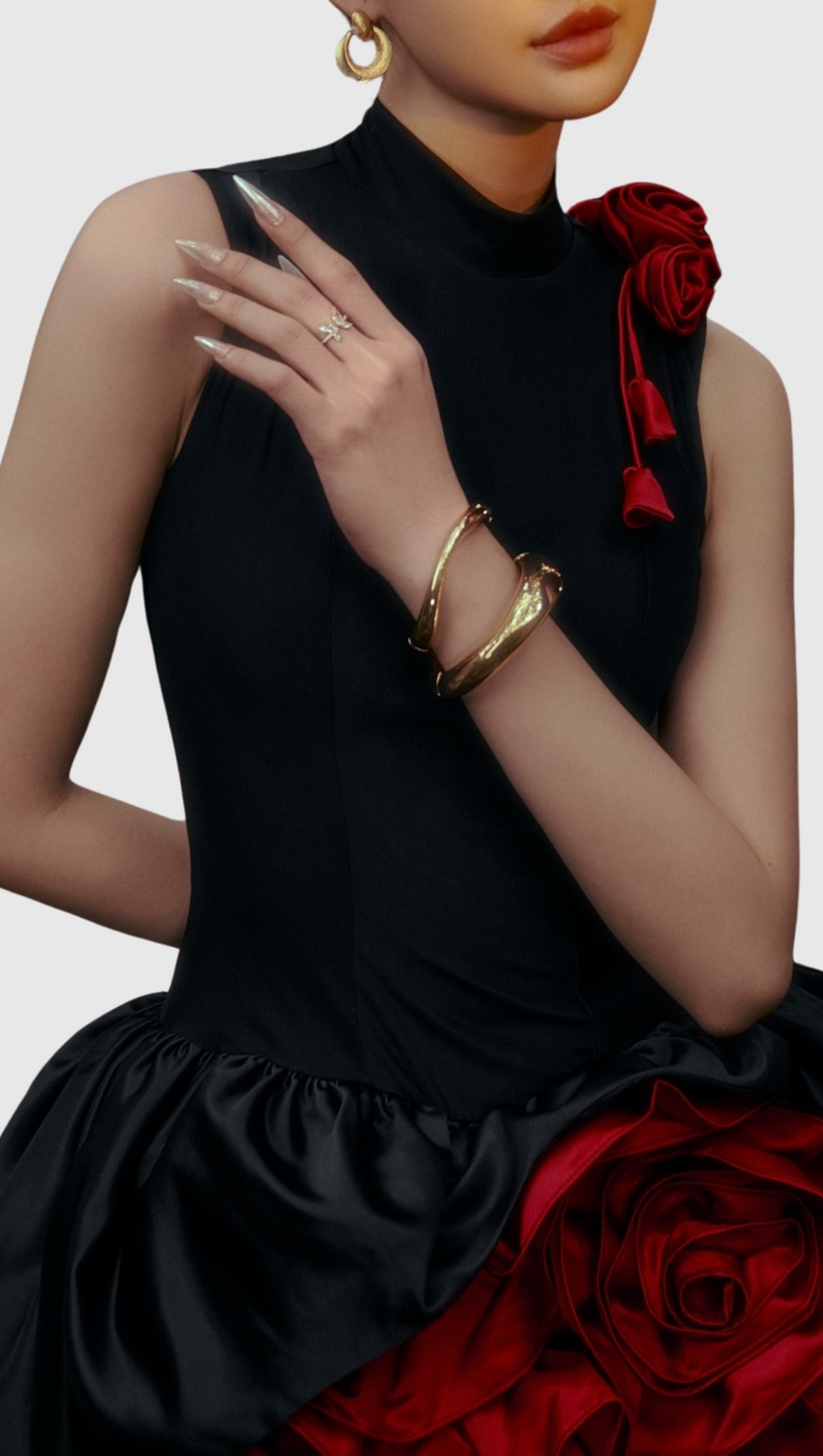 CRISTIANO FLOWER APPLIQUÉ MINI DRESS