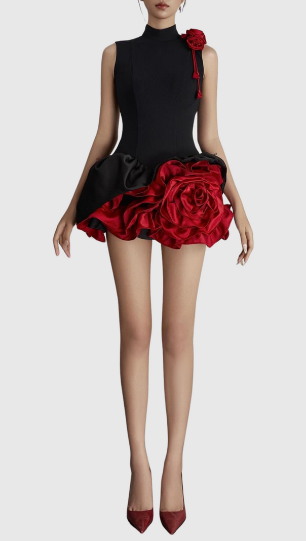 AIIZIE CRISTIANO FLOWER APPLIQUÉ MINI DRESS - product image
