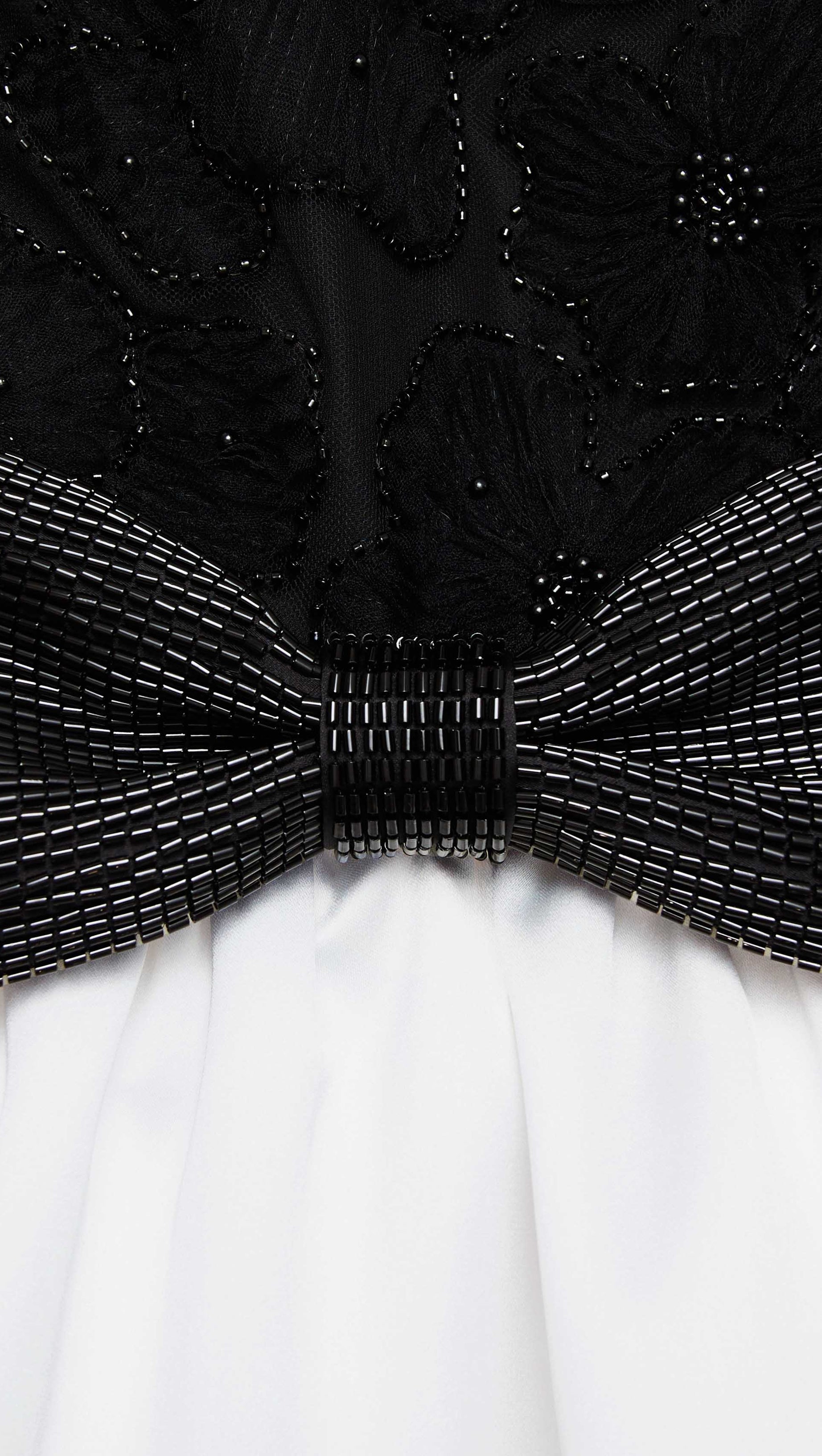 BLACK AND WHITE TULLE MINI DRESS