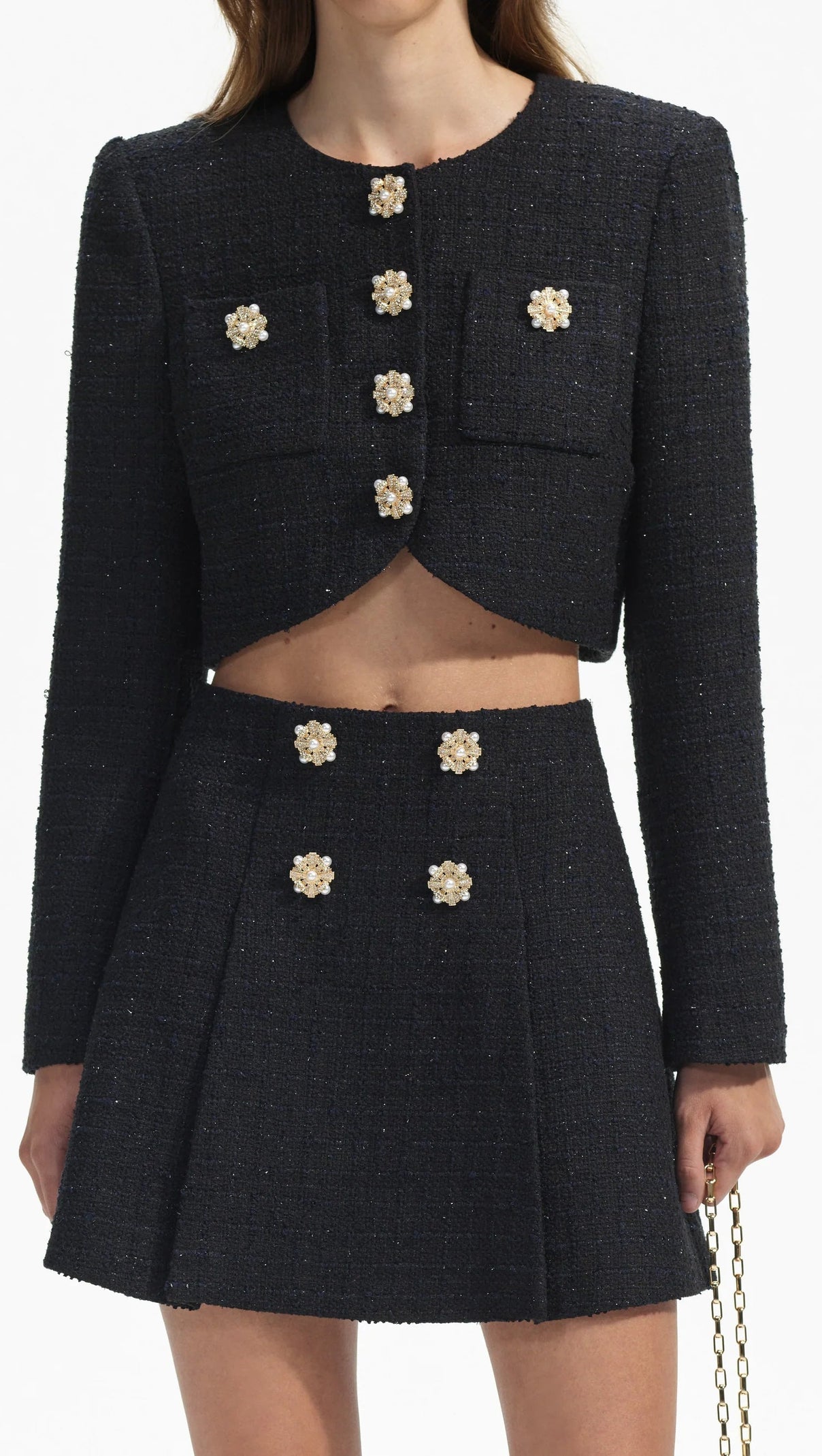 AIIZIE BLACK BOUCLE MINI SKIRT - product image