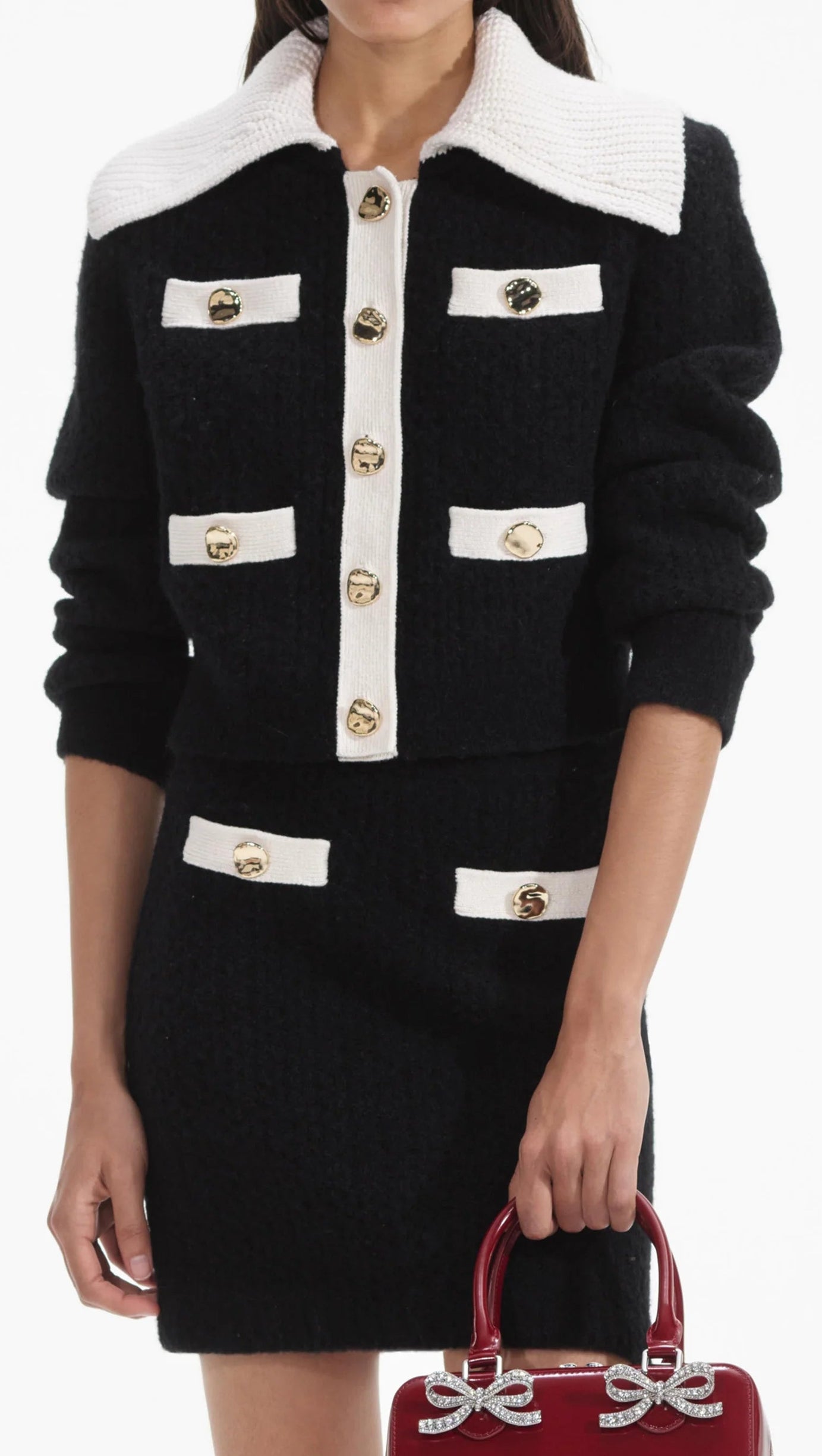 Schwarzer Strickrock aus Kaschmirmischung