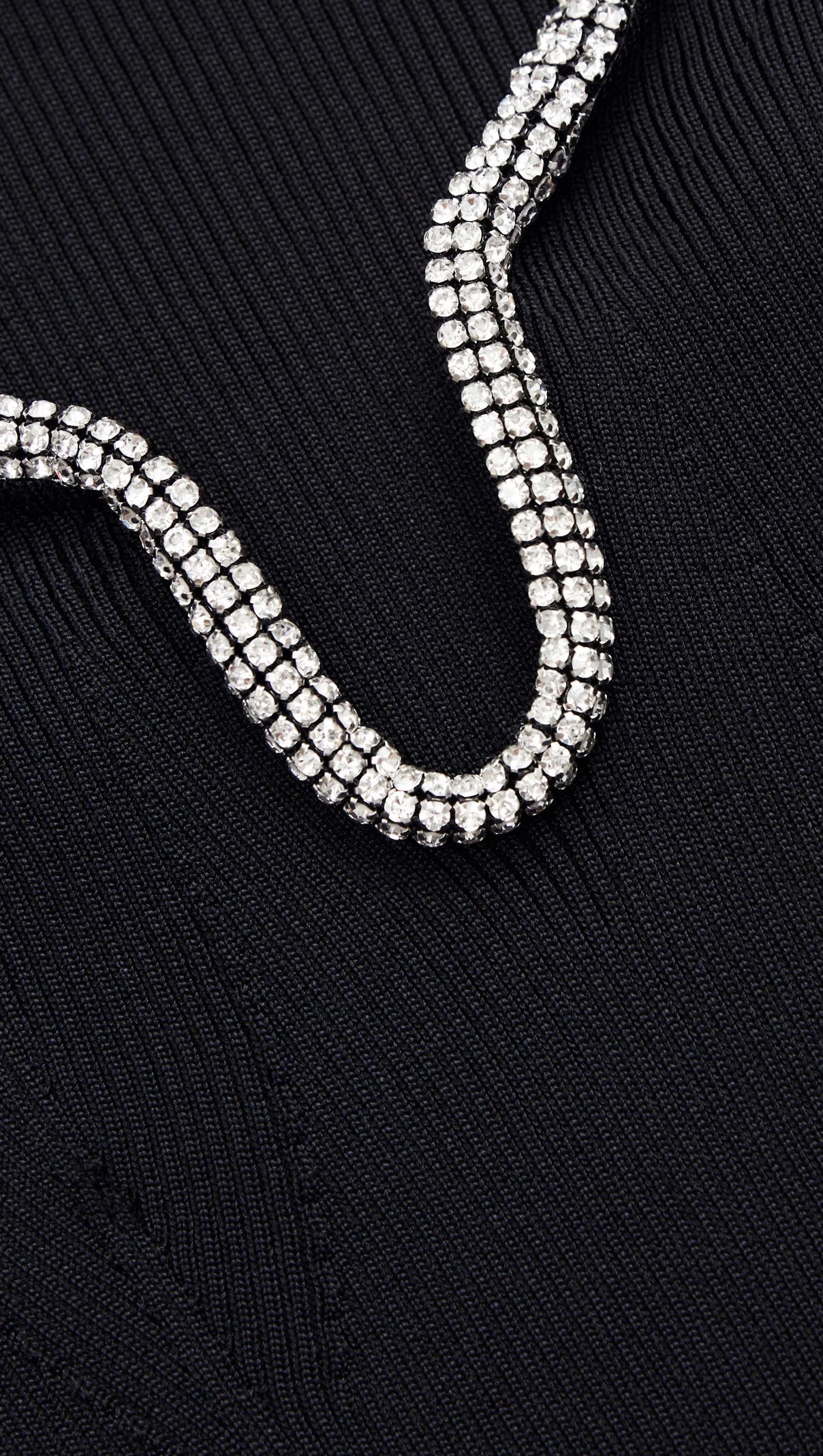 AIIZIE BLACK KNIT DIAMANTE TRIM TOP - product image