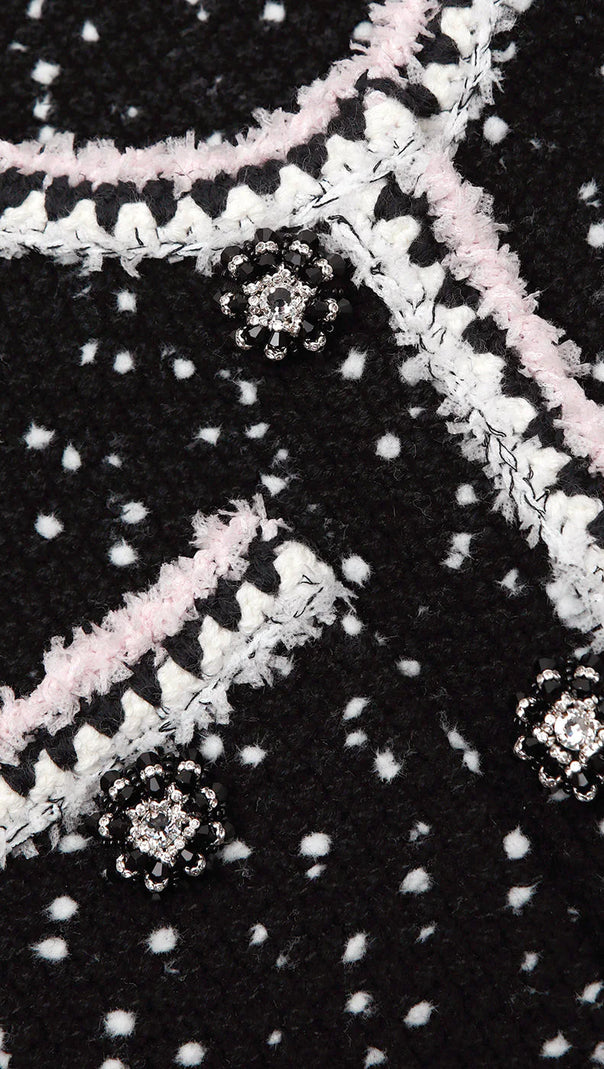 AIIZIE BLACK & WHITE KNIT CARDIGAN - product image