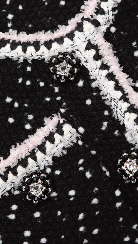 CARDIGAN IN MAGLIA BIANCO E NERO 