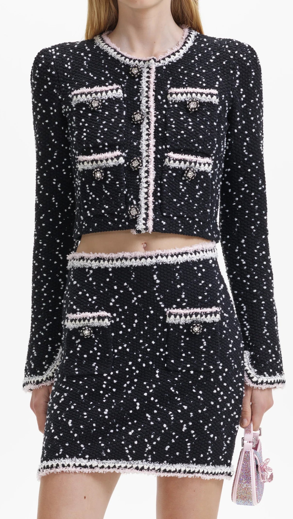 AIIZIE BLACK & WHITE KNIT SKIRT - product image