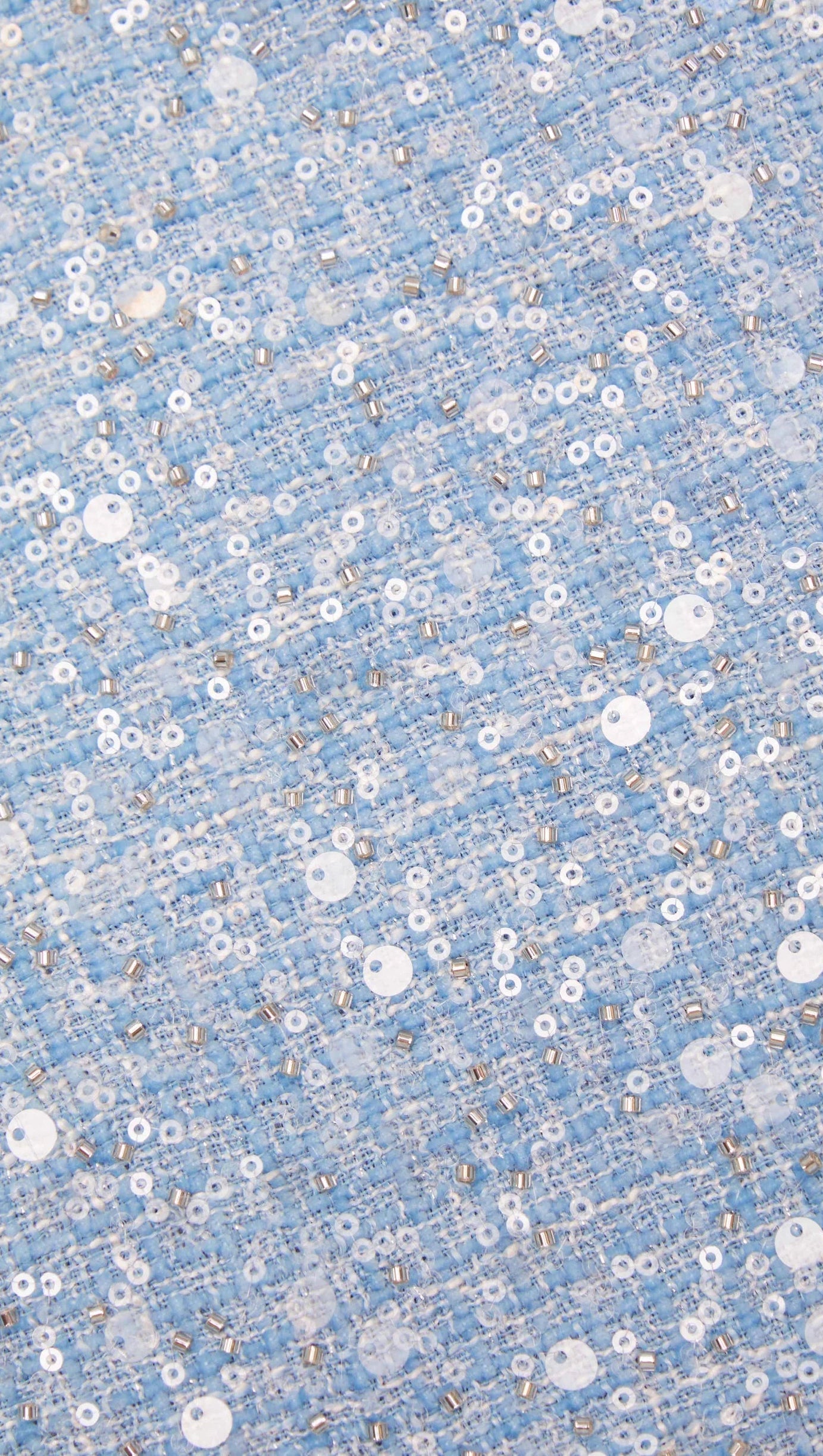 TOP BOUCLE CON PAILLETTES BLU 