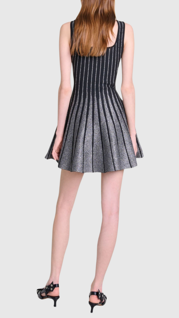 AIIZIE BOLBOLI GLITTER JACQUARD KNIT FLARED MINI DRESS - product image