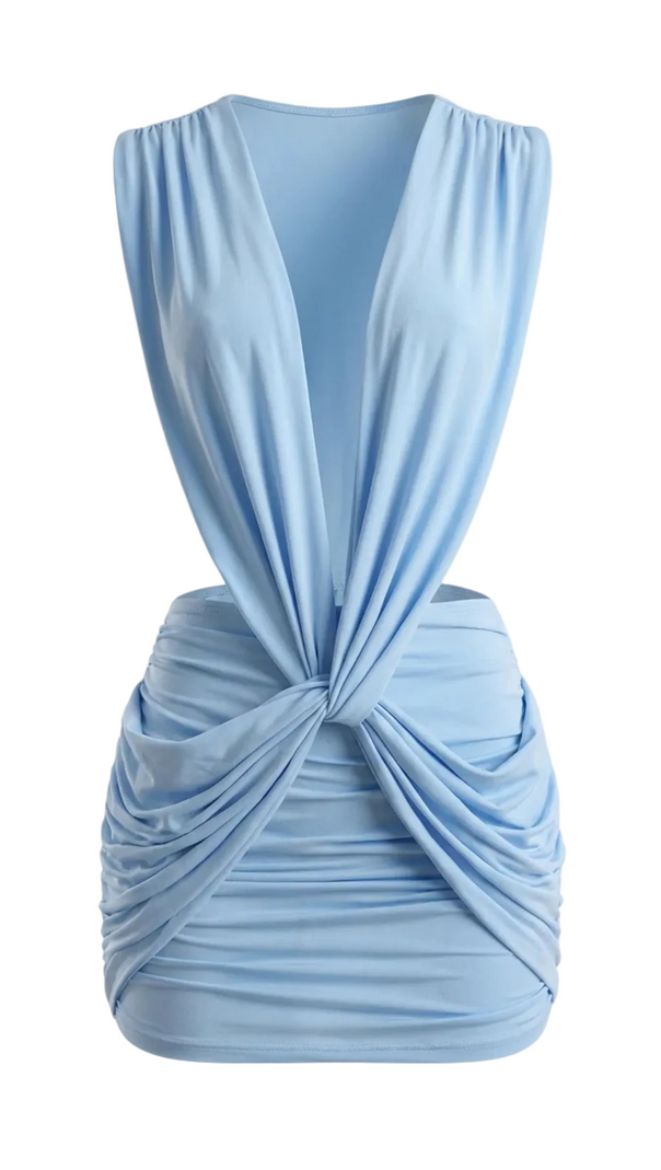 AIIZIE Boonea Draped Mini Dress - Blue - product image