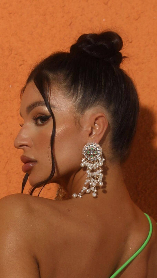 AIIZIE PEARL FRINGE EARRINGS - product image
