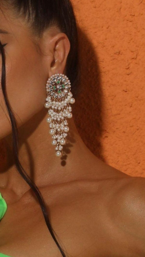 AIIZIE PEARL FRINGE EARRINGS - product image
