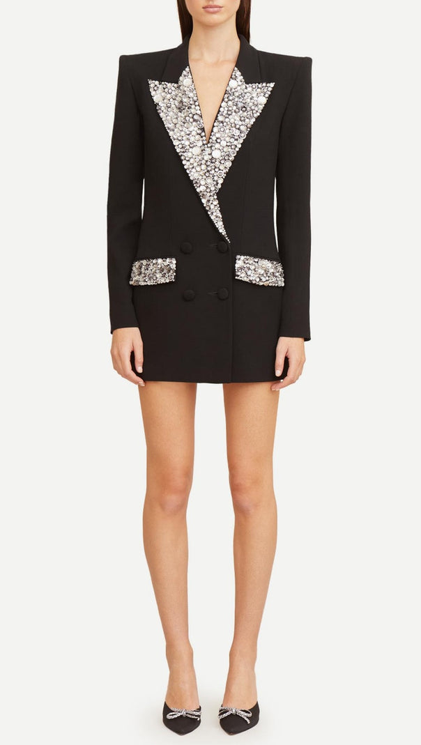 AIIZIE BROOKLYN DIAMANTE EMBELLISHED BLAZER DRESS - product image