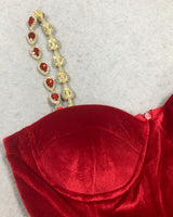 Kalene Diamante Chain Velvet Jumpsuit