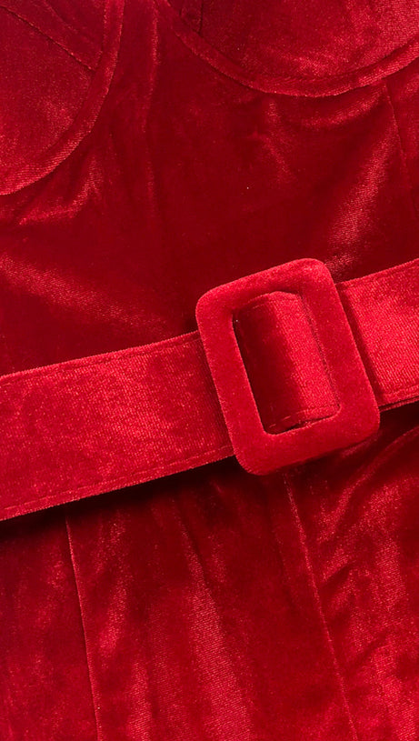 KALENE DIAMANTE CHAIN VELVET JUMPSUIT