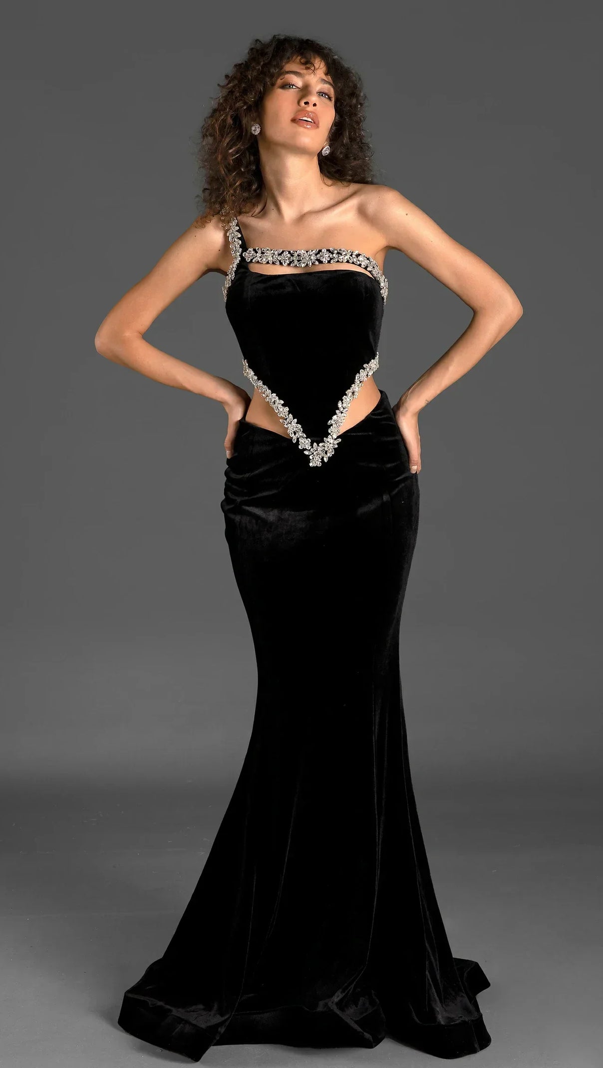 AIIZIE ARCHILIS DIAMOND VELVET MERMAID DRESS - product image