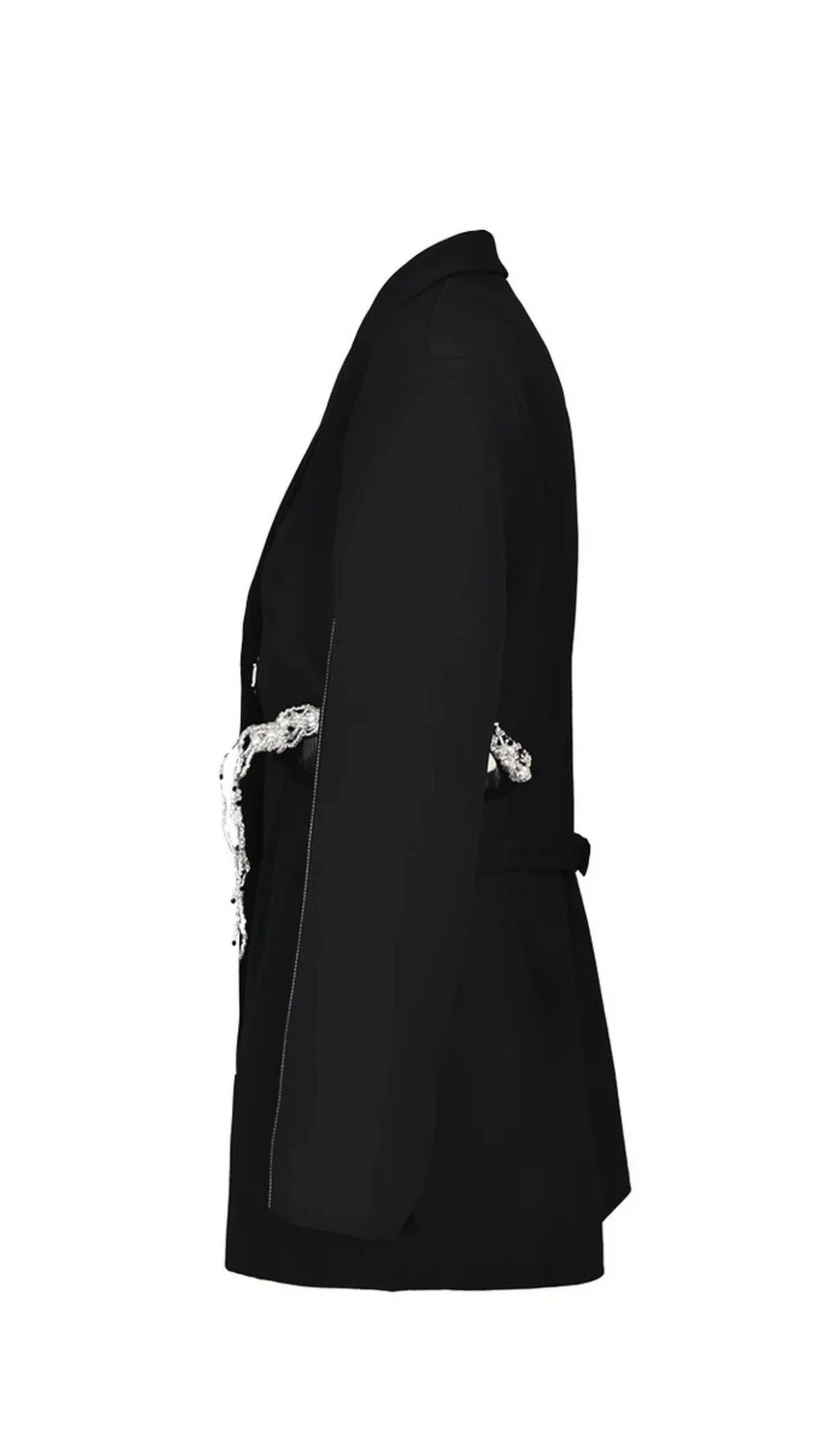 AIIZIE CRYSTAL-EMBELLISHED CUT OUT BLAZER DRESS IN BLACK - product image