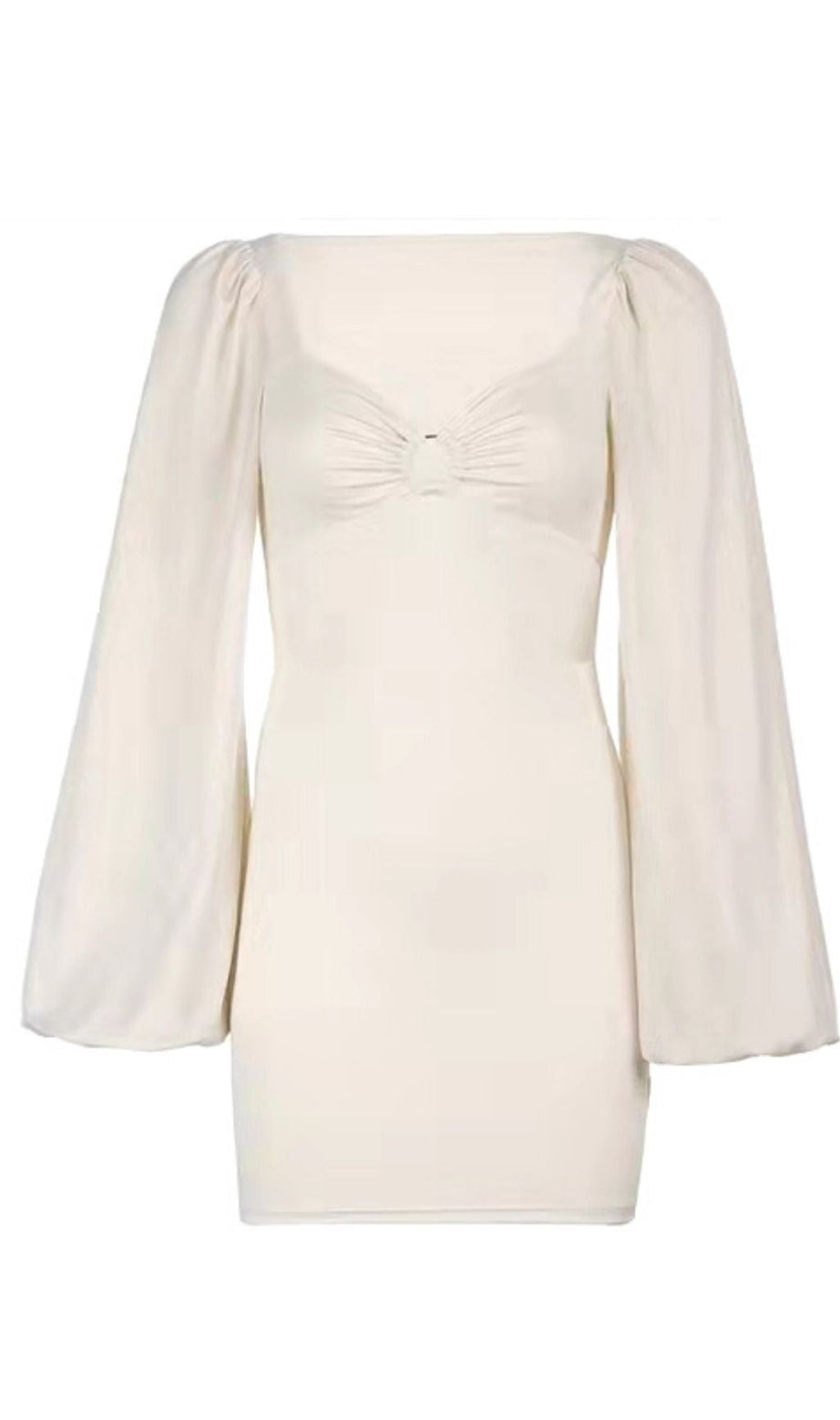 MINIKLEID MIT KÄFIGÄRMELN IN ELFENBEINWEISS 
