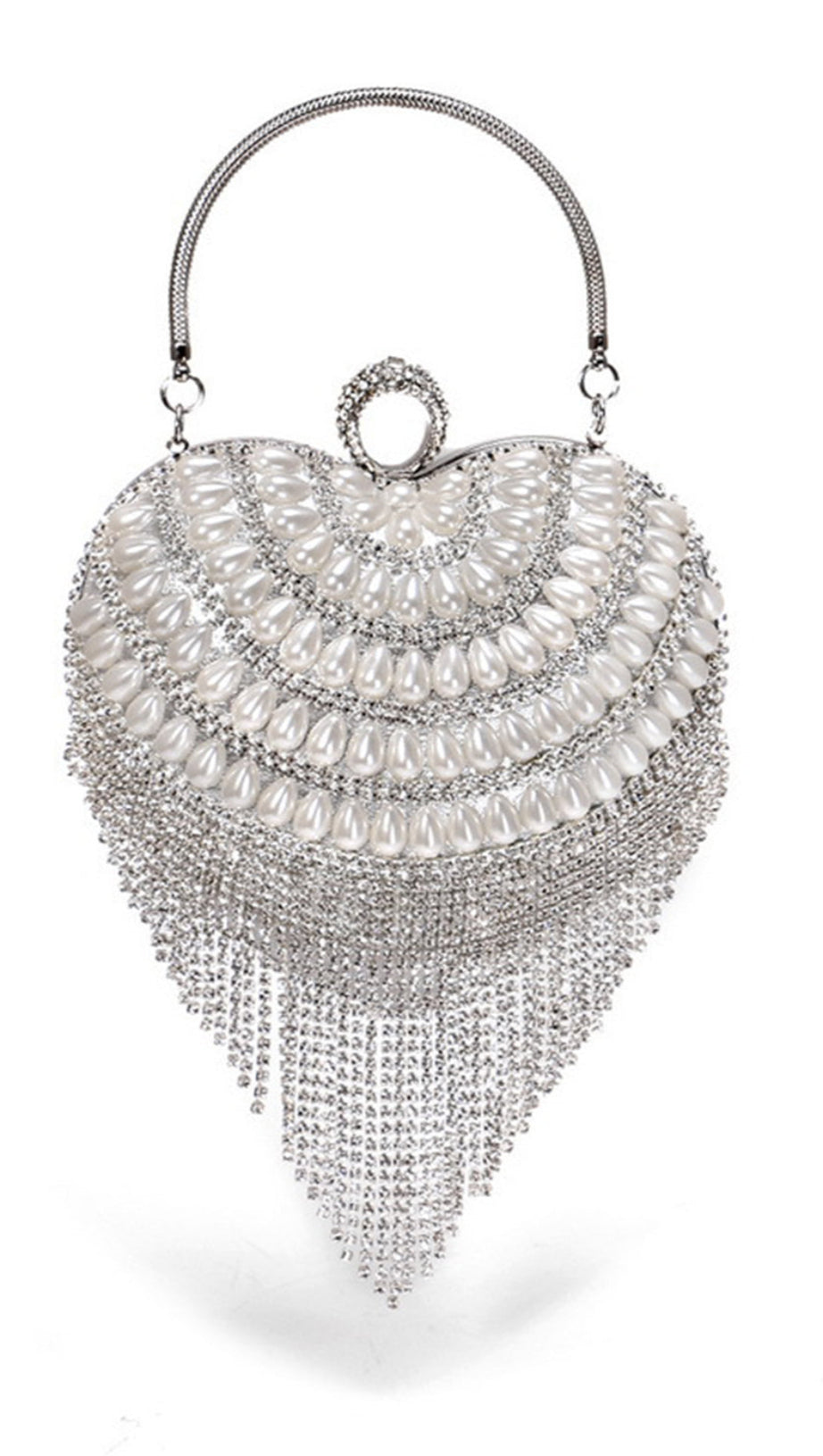 CHAMPAGNE BEADED PEARLS PARTY CLUTCH