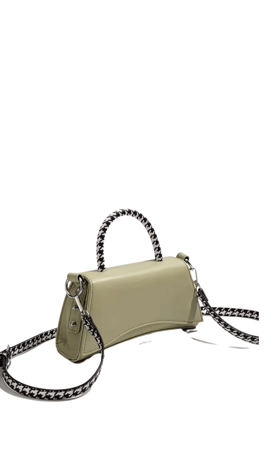 KONTRASTIERENDE SCHLICHTE HANDTASCHE IM SANDUHRFORMAT