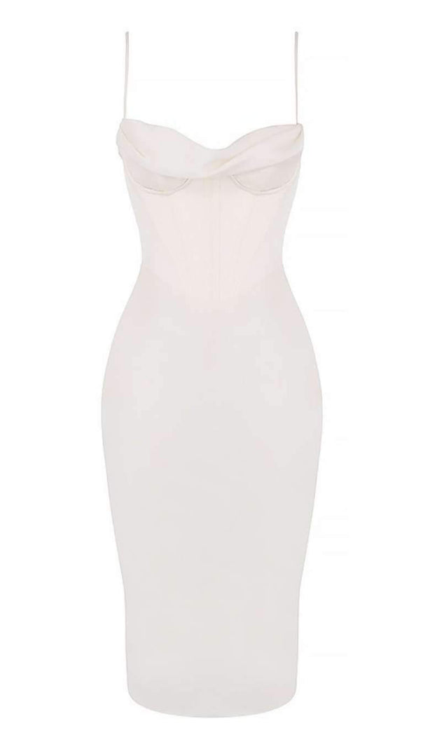KORSETT-MIDIKLEID IN WEISS