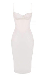 CORSET MIDI DRESS IN WHITE