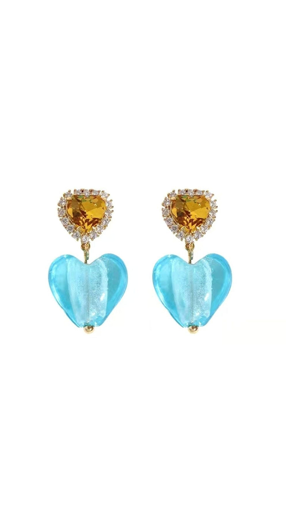 CRYSTAL HEART SHAPED EARRINGS