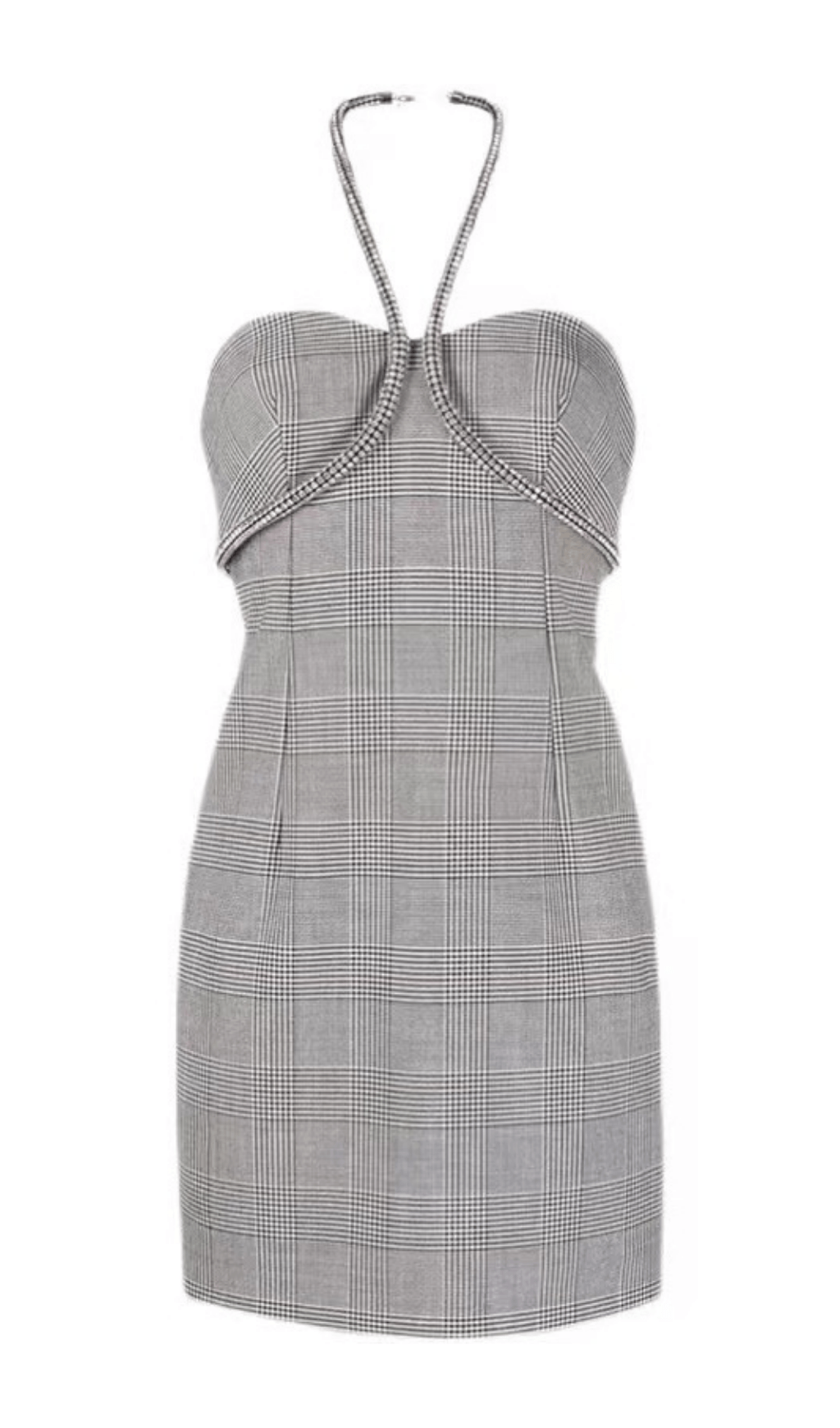 MINIKLEID MIT KRISTALLKETTE IN SCHWARZ