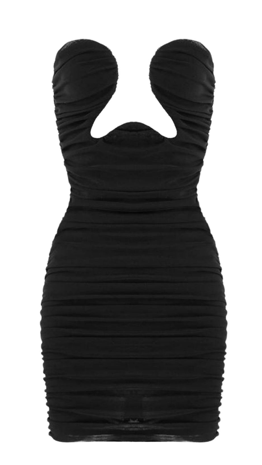 CUT-OUT RUCHED BODYCON MINI DRESS IN WHITE