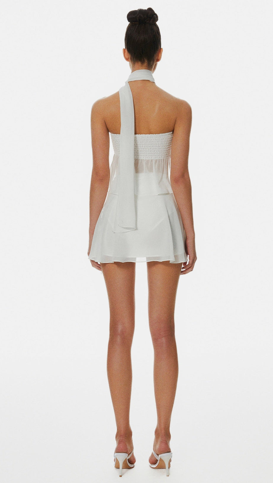 CABAU CHIFFON WRAP AROUND TOP - WHITE