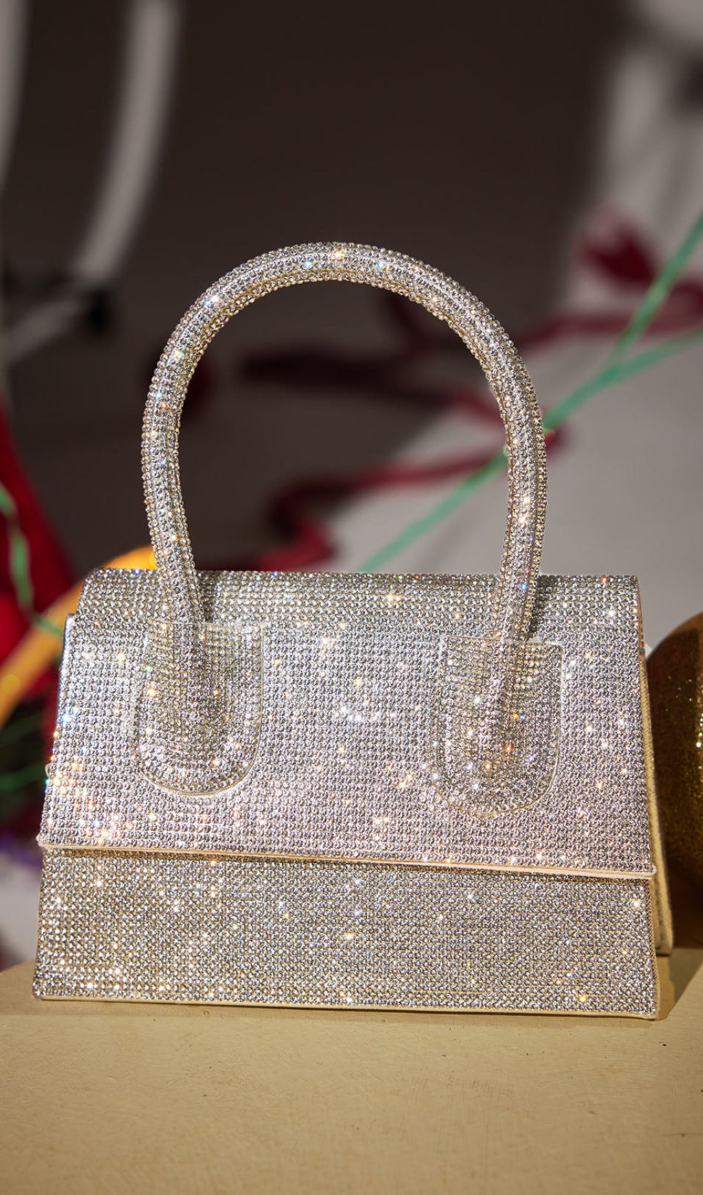 POCHETTE IN CRISTALLO ARGENTO