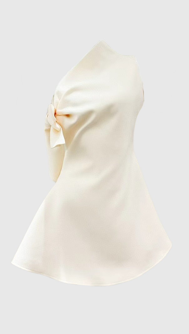 AIIZIE CALWA ASYMMETRIC ONE SHOULDER FLARE MINI DRESS - product image