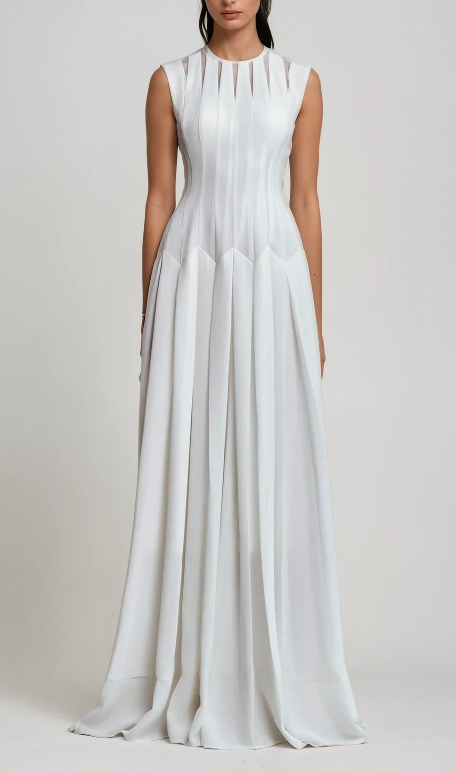 joyce Ruch Ruffle Sleeveless Maxi Dress