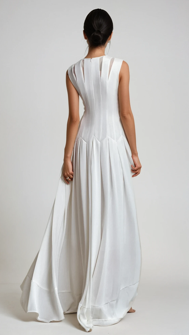 joyce Ruch – Ärmelloses Maxikleid mit Rüschen
