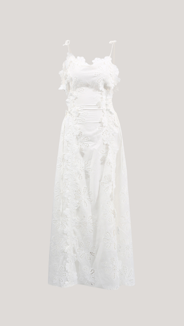 AIIZIE KIMBERLEY SPAGHETTI EMBROIDERED MAXI DRESS - product image