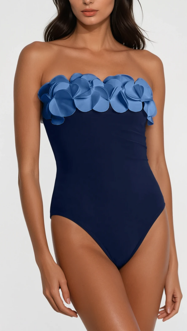 AIIZIE MARGUERITE FLOWER BODYCON SWIMSUIT - product image