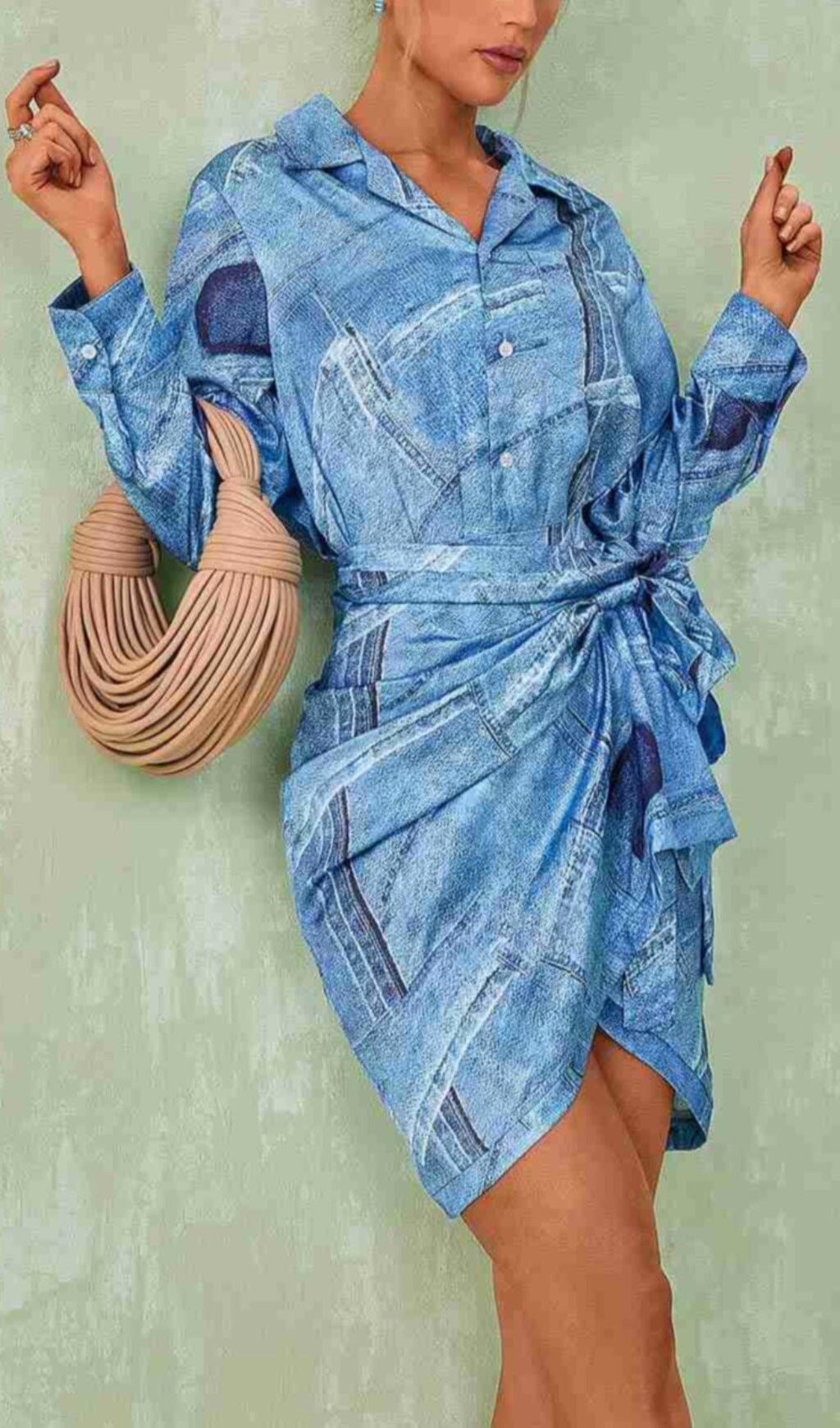 BORSA TOTE CON DOPPIO NODO IN ALBICOCCA 