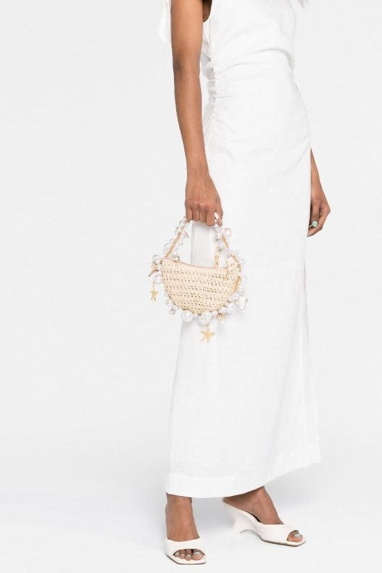 AIIZIE CAMILLA SHELL PEARL RAFFIA BAG - product image