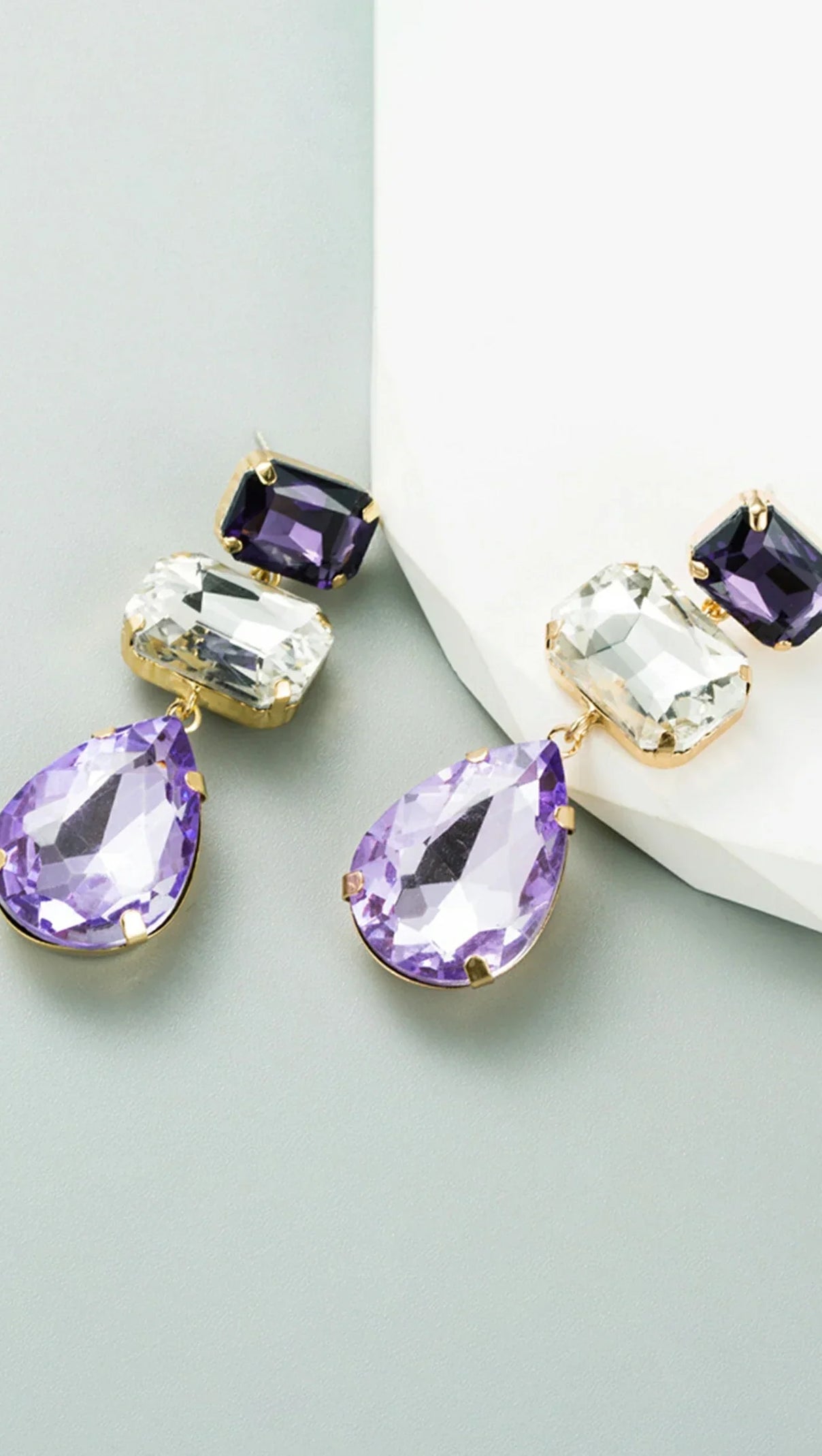 AIIZIE AZALEA DIAMOND & CRYSTAL EARRINGS - product image