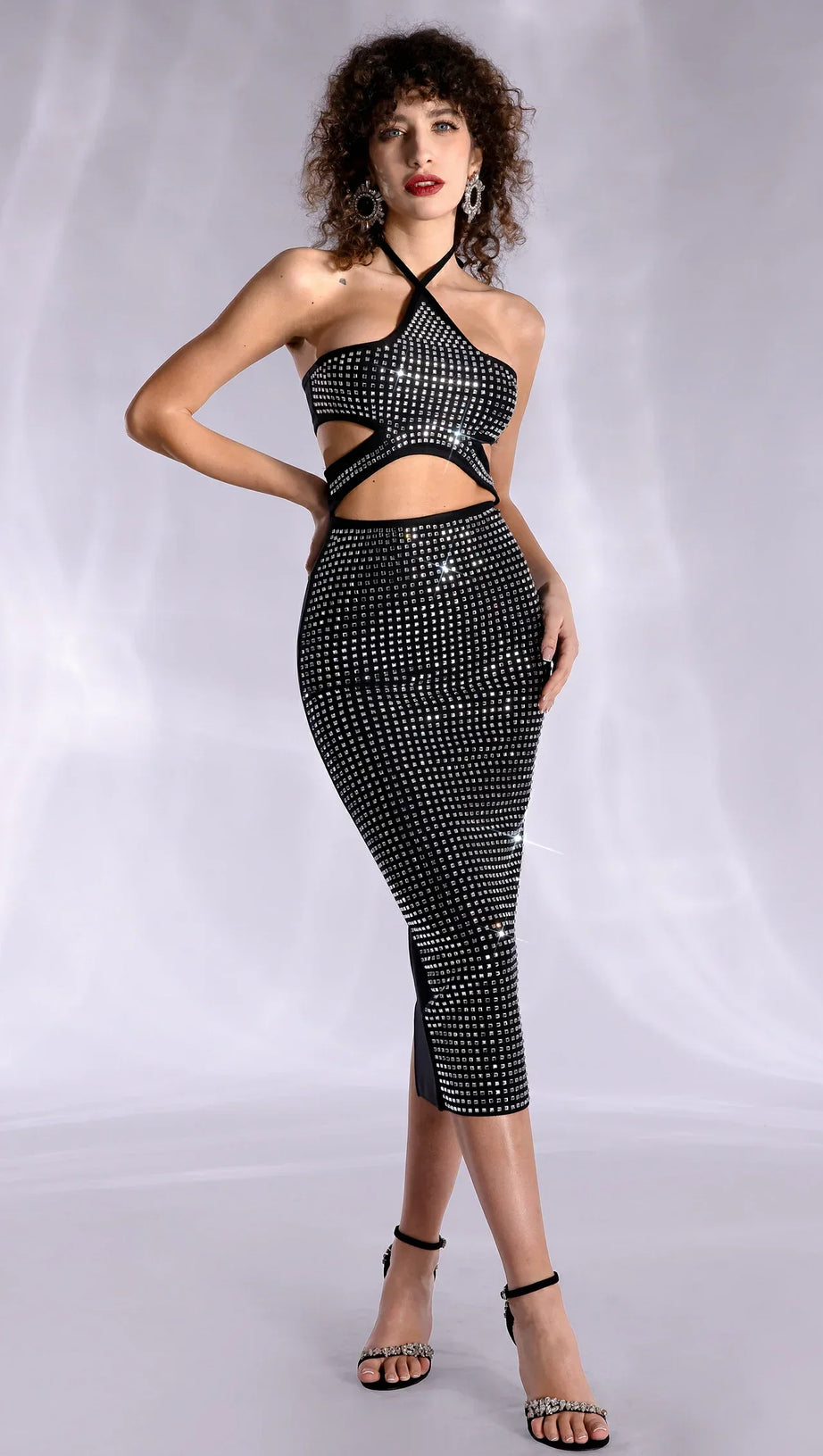 ABITO CON FASCE E STRASS AGNI