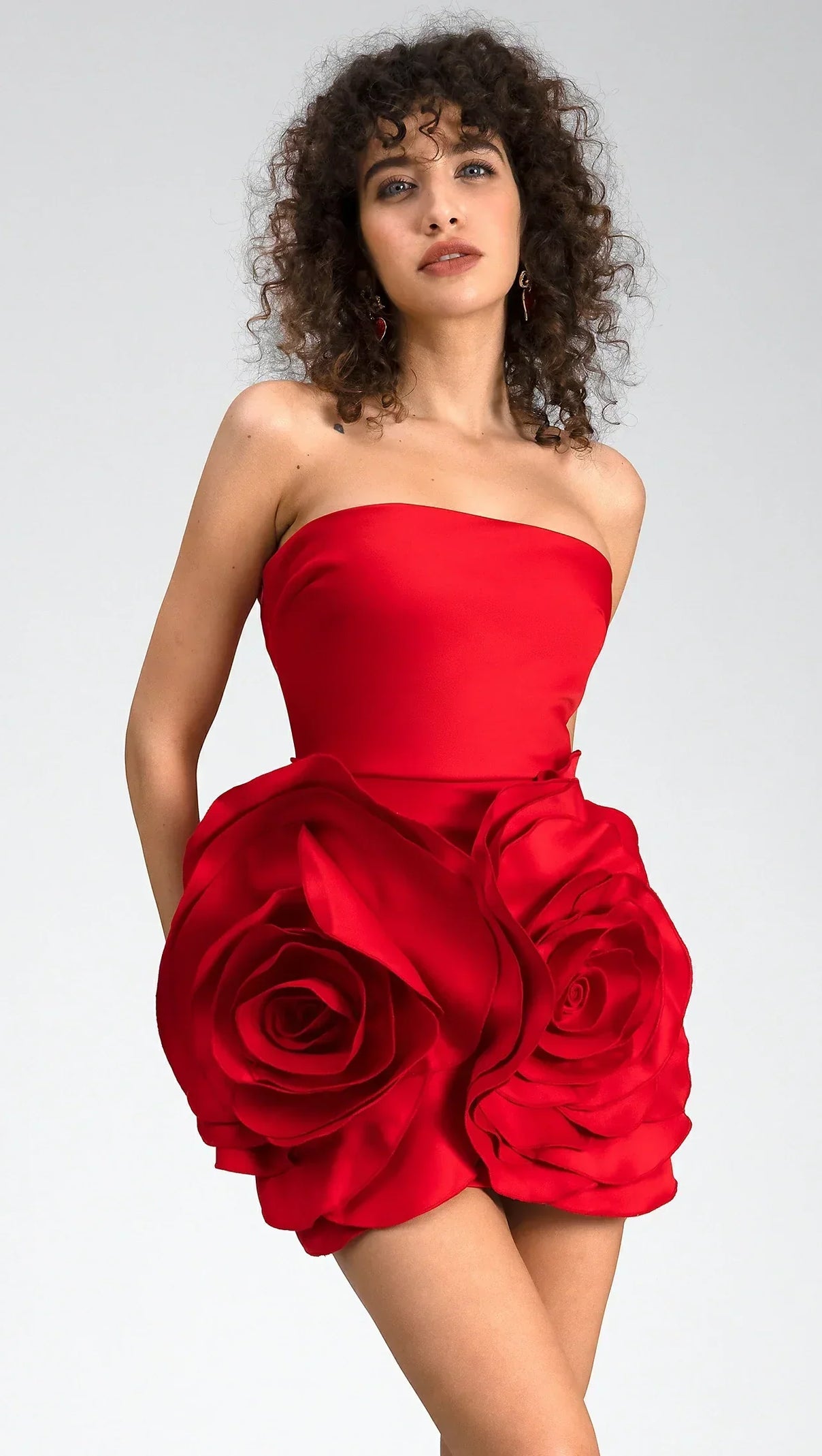 AIIZIE SPINELLI STRAPLESS 3D FLOWER MINI DRESS - product image