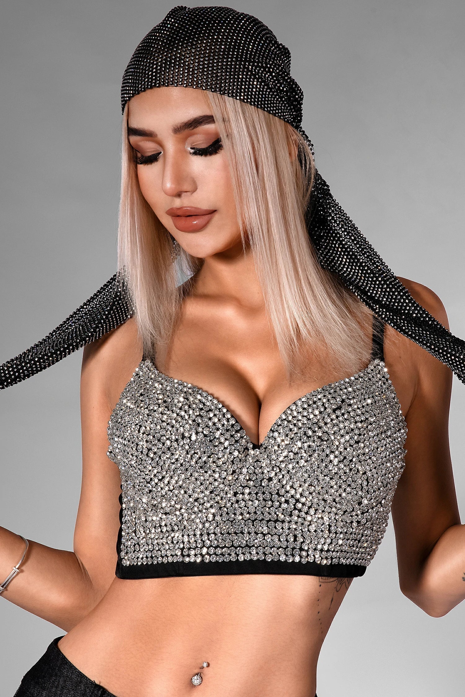 Brekken – Strass-Haarband mit langem Schwanz