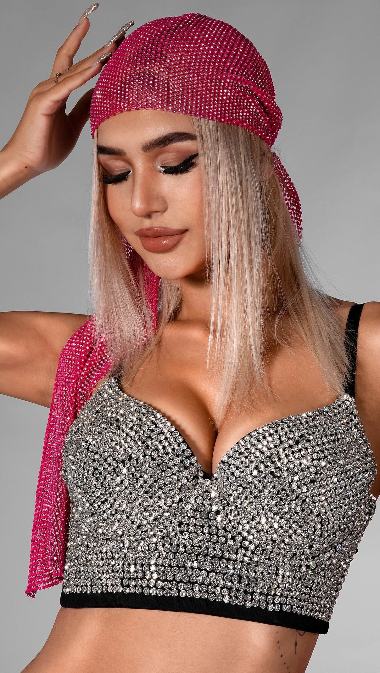 Brekken Rhinestone Hairband with Long Tail