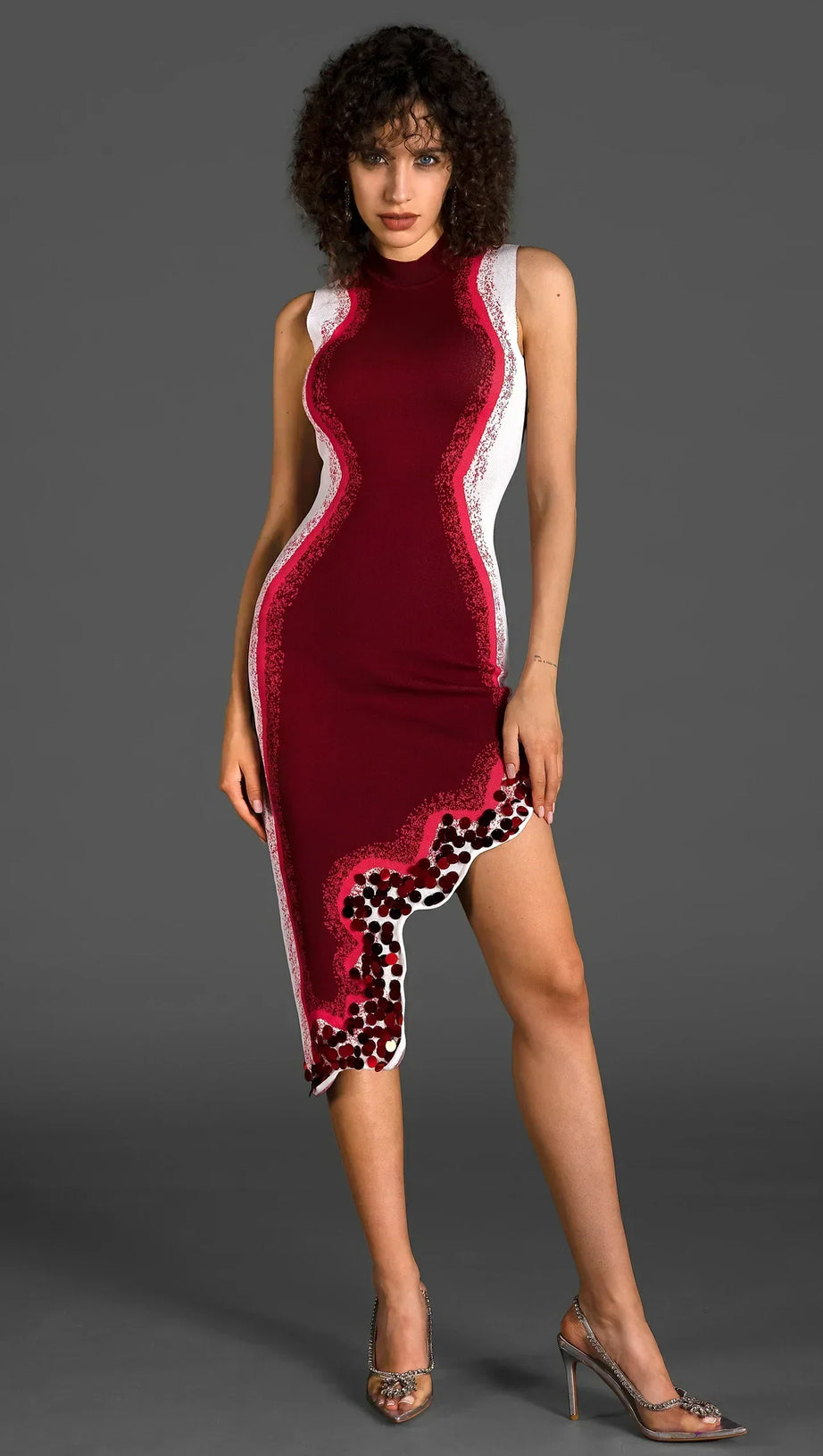 Valora – Kleid mit Farbverlauf und Wellenpailletten