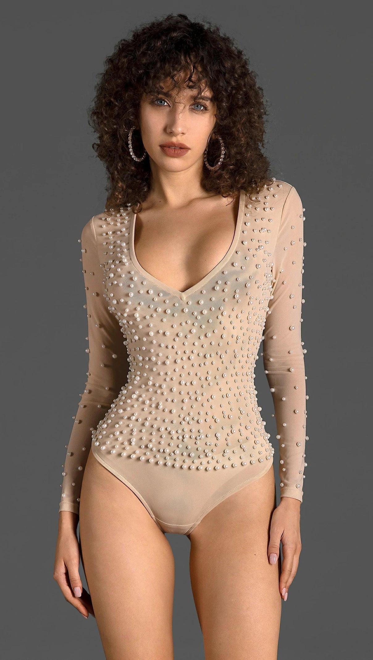AIIZIE KALLIROI PEARL MESH BODYSUIT - product image