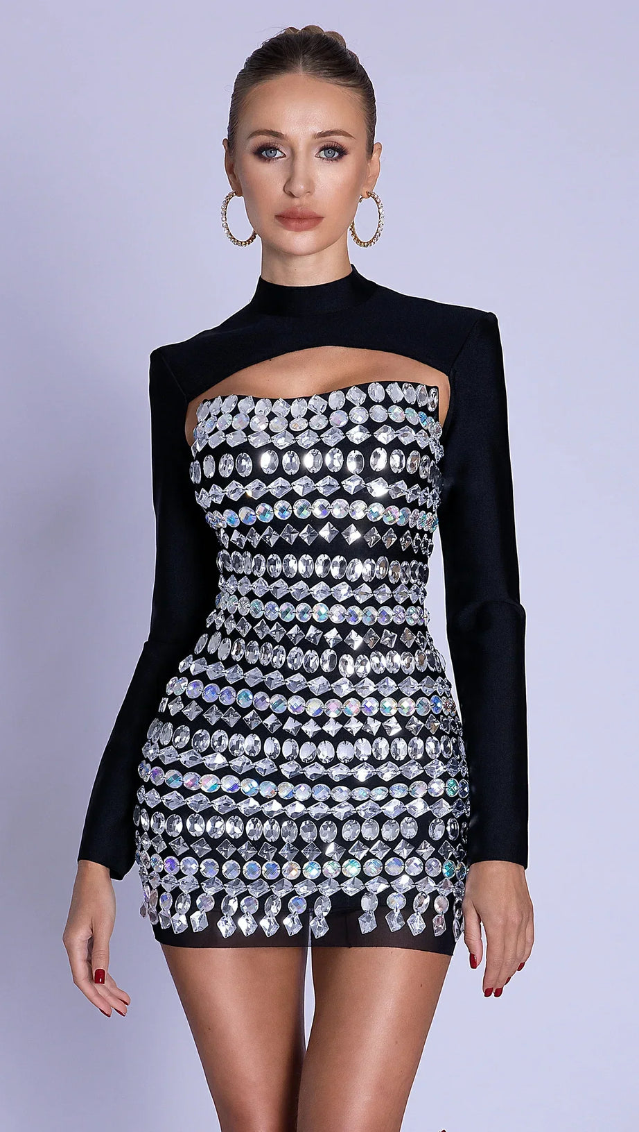 KAIRI CRYSTAL MINI DRESS SET 2 PEZZI